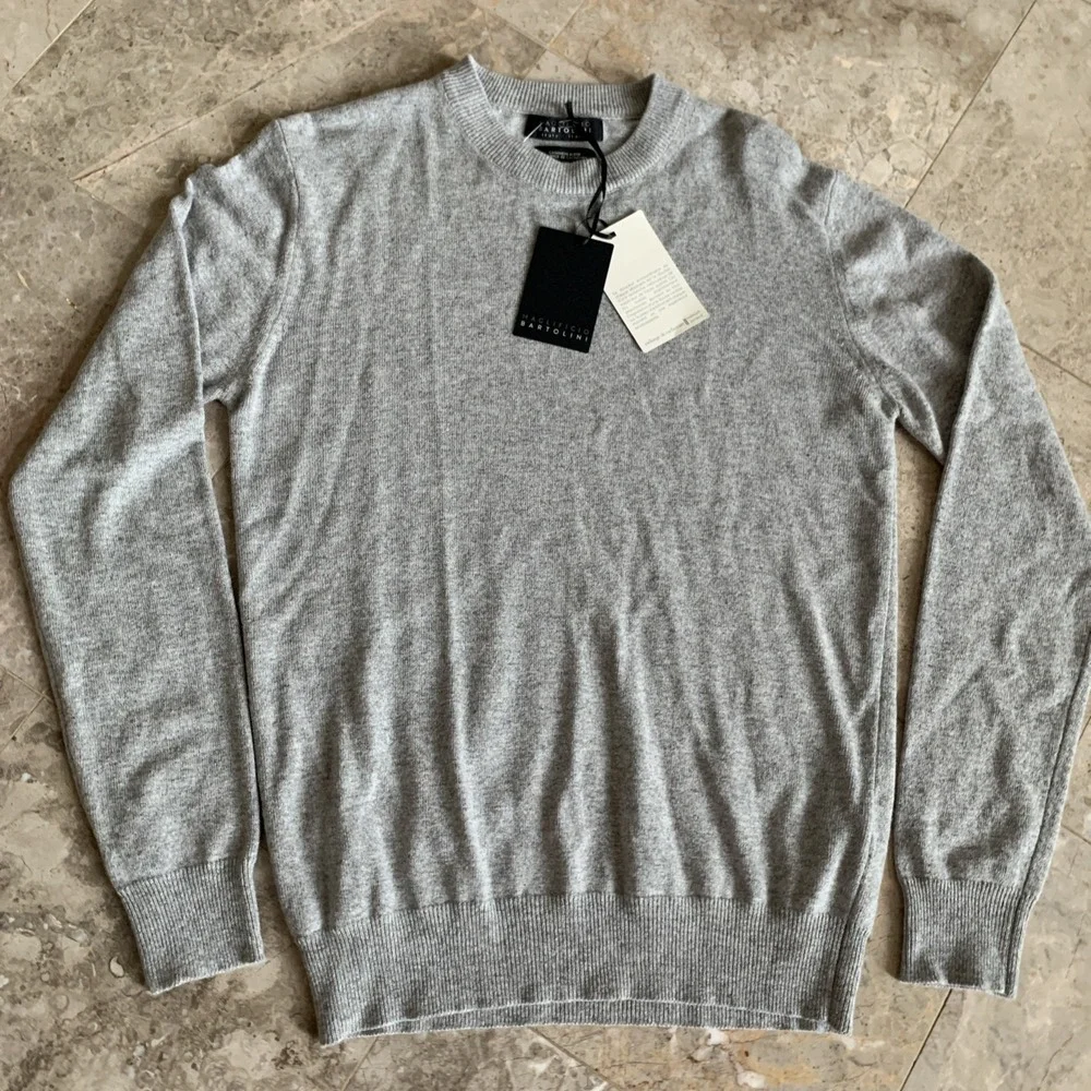 Maglificio Bartolini Cashmere Blend Sweater Men M Gray Crewneck Italy Luxury NWT